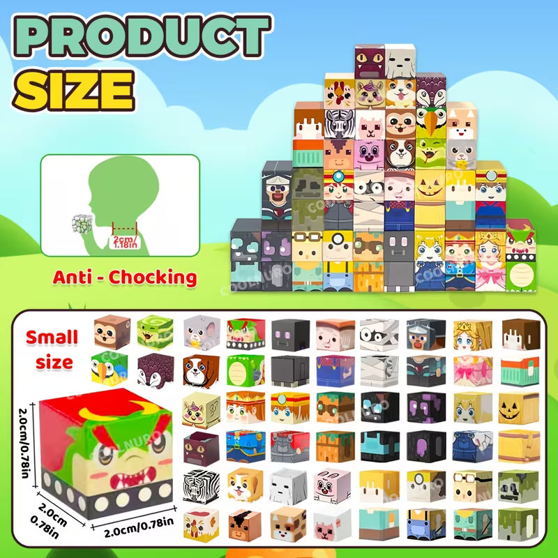Magnetic Building Blocks with Animal and Human Themes