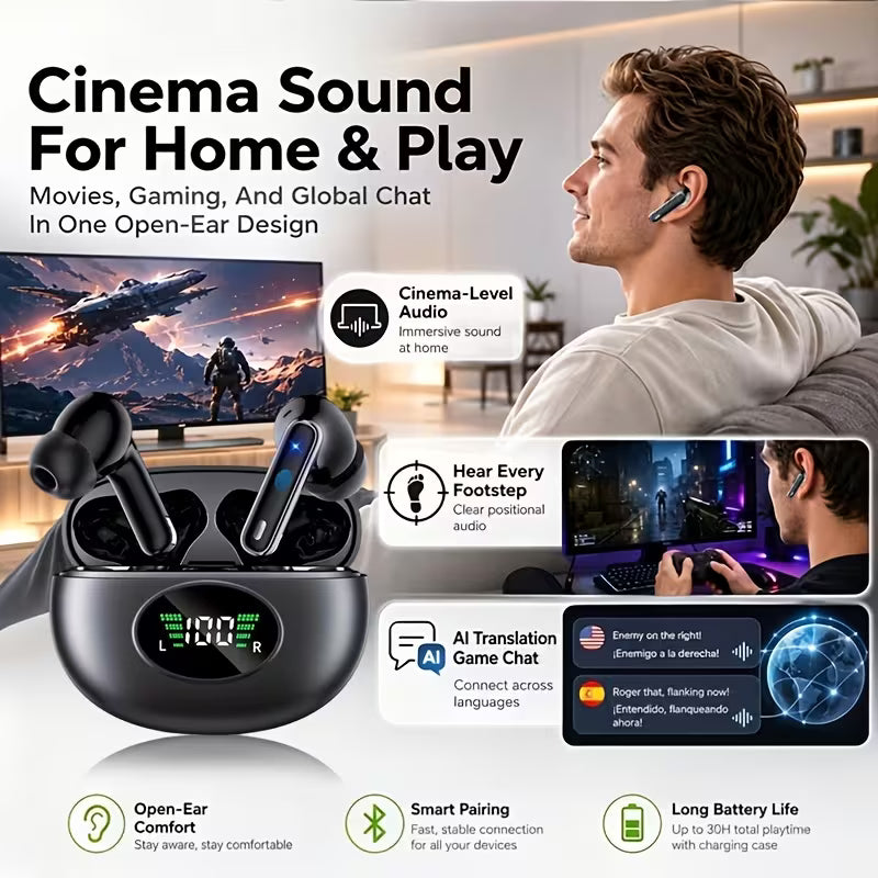 Bluetooth Earphones, Bluetooth Earbuds, In Ear Earphones, Wireless Earphones, with LED Power