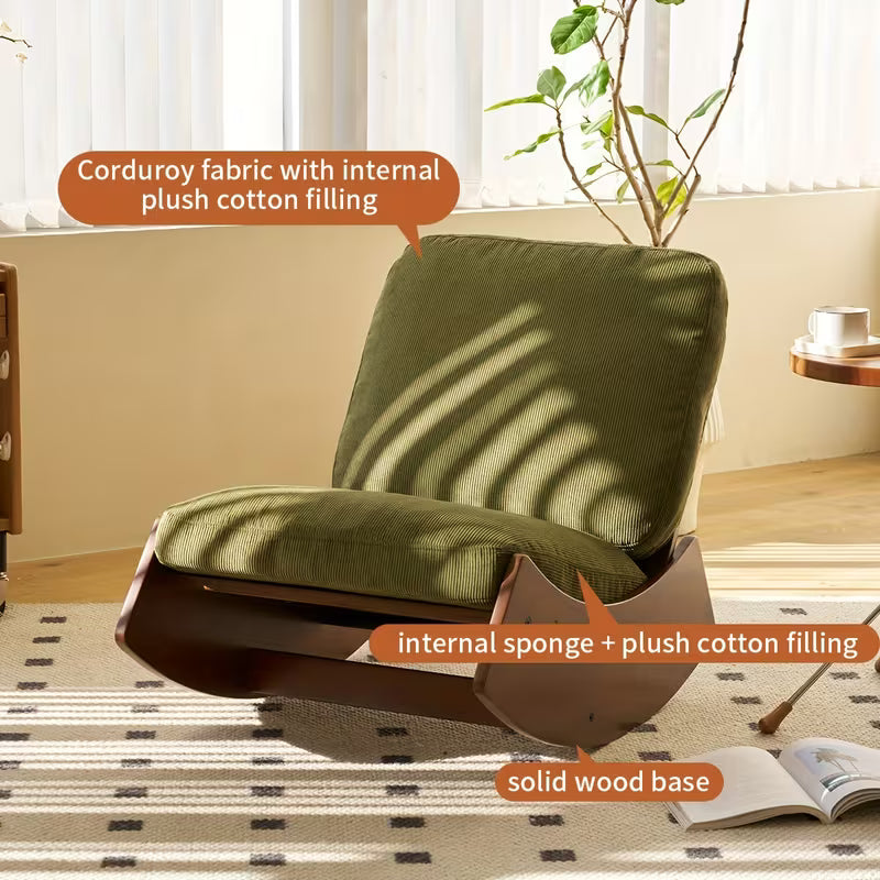 Comfortable Glider Rocking Chair, Upholstery Glider Chair, Accent Chair, Wood