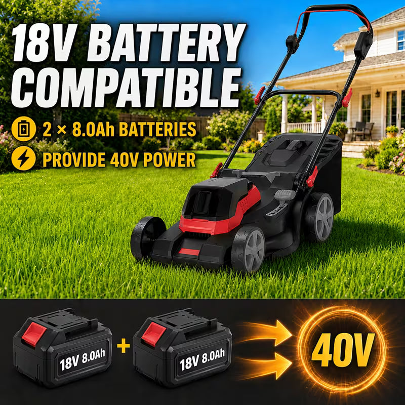 40V 19-Inch Brushless Cordless Lawn Mower, 15.59gal Grass Catcher, 6 Cutting Height Settings