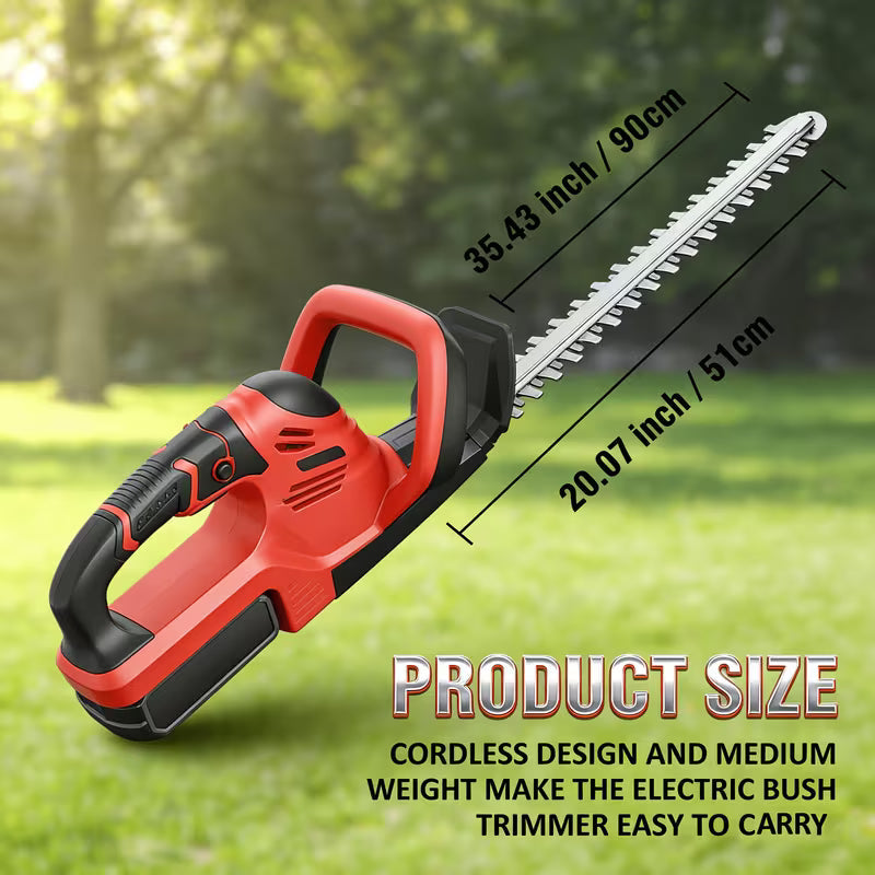 21V Cordless Hedge Trimmer, 22-Inch Double-Sided Dual Action Blade, 1500 RPM, 0.6 Inch Cutting