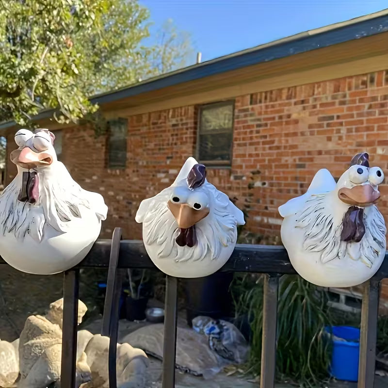 This 3pcs Resin Chicken Ornament Is Based on an Adorable Chicken Design. The Three Chicks Each Have