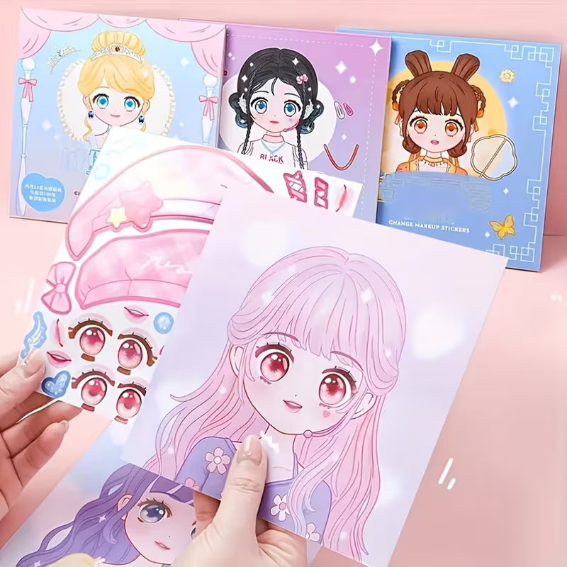 Yligoode Princess Makeup Sticker Facial Sticker Book for Kids