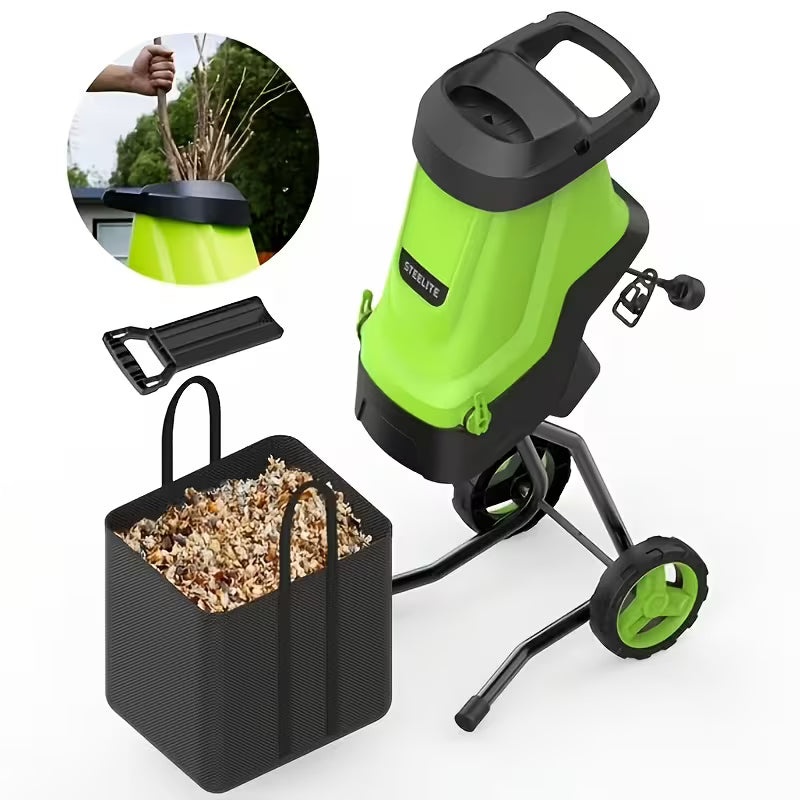 Deli Steelite Heavy-Duty Electric Wood Chipper Shredder