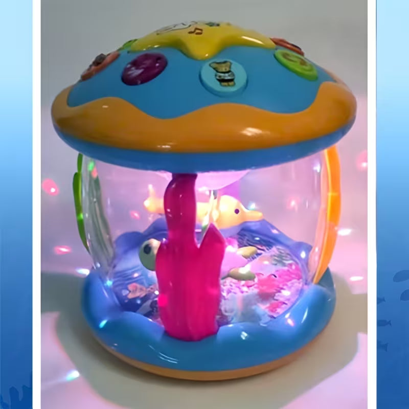 Kids Ocean Rotating Light Up Musical Hand Drum Toy