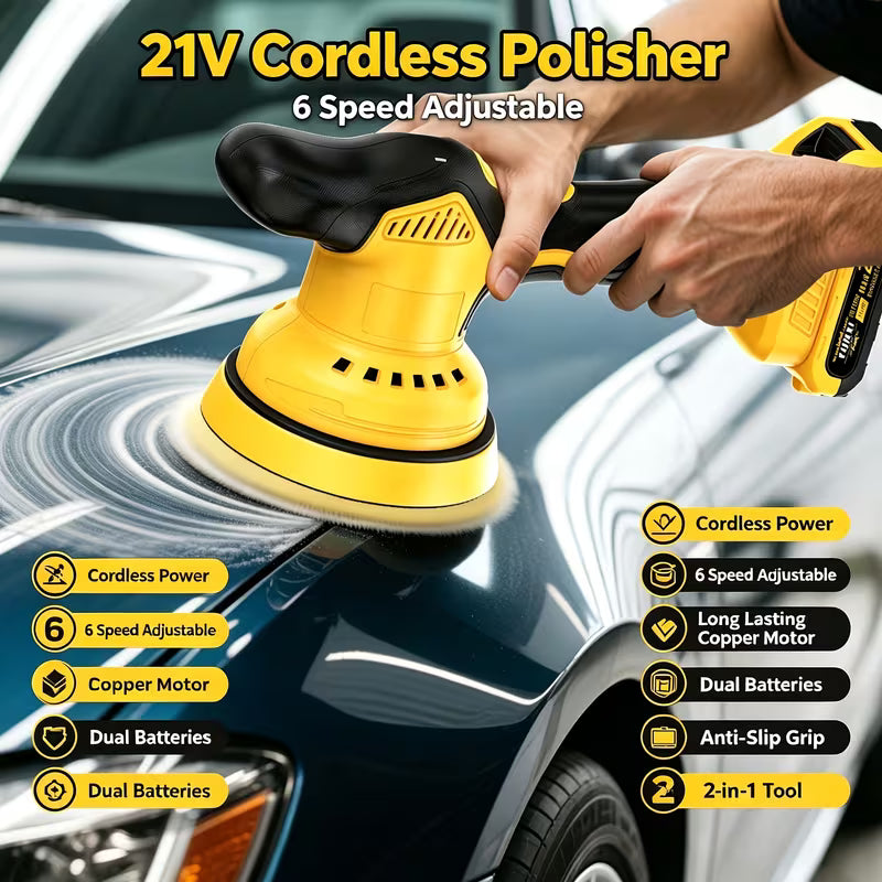 Portable Cordless Car Polishing Machine Set, Multi-Speed Adjustable Electric Polisher