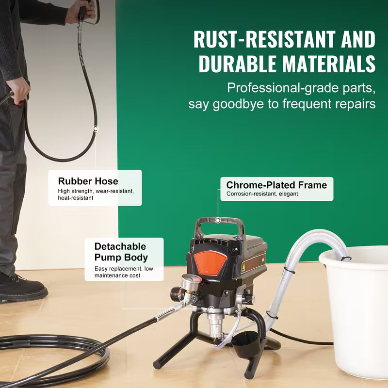 VEVOR 950W Stand Airless Paint Sprayer, 3000PSI High Efficiency Electric Airless Sprayer
