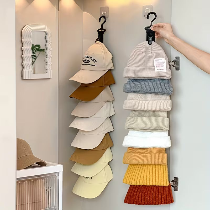 1pc Hat Storage, with 8 Clips, Can Hold 8 Baseball Caps, Available in Gray and Black, Suitable