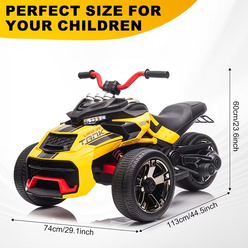 12V ATV Kids Electric Ride on Car Three-wheel Electric Car for 3+