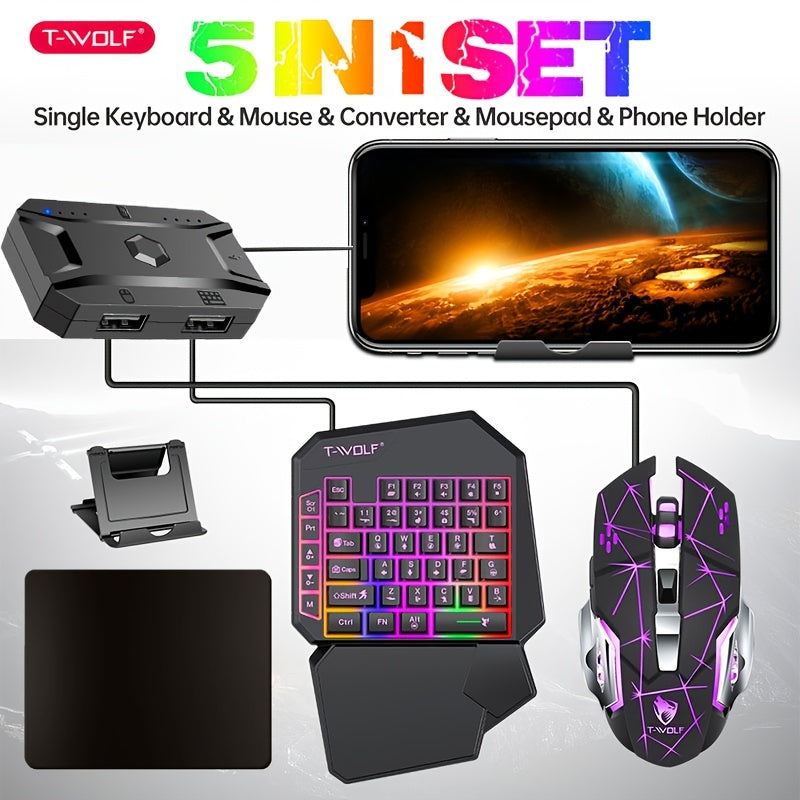 Solely Compatible with Android System, 5-In-1 Mobile Game Combination Kit