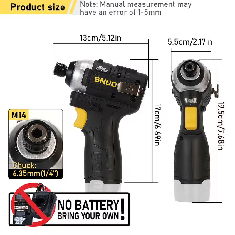Snuok 10.8V Mini Brushless Impact Screwdriver