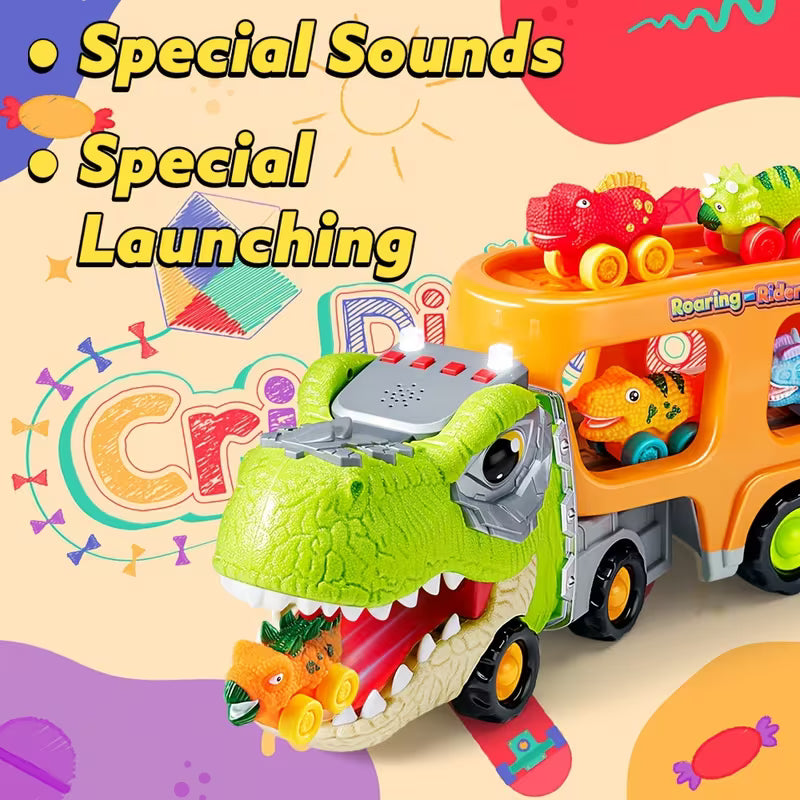 Dinosaur Truck Toy for Kids Rubber