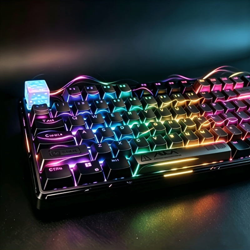 Wired Gaming Keyboard, RGB Backlit Mechanical Keyboard, Mini Compact Size