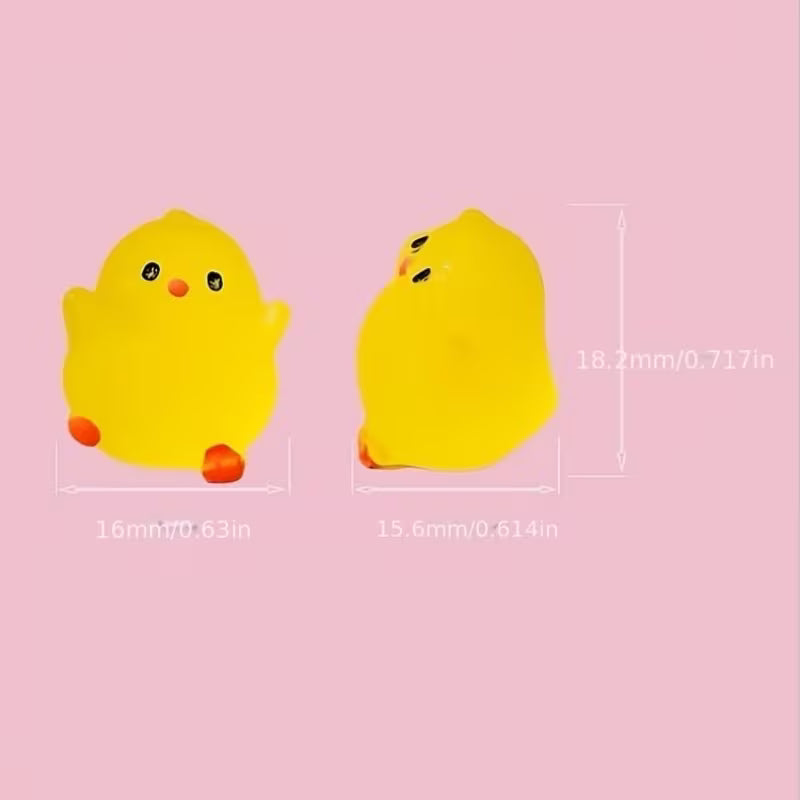 16-Piece of Miniature Landscape Cartoon Cute Chubby Chicken Resin DIY