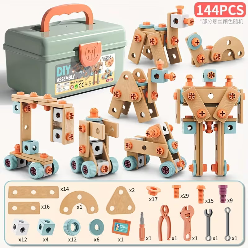 119-Piece/144-Piece Children's Screw Tool Box Toy