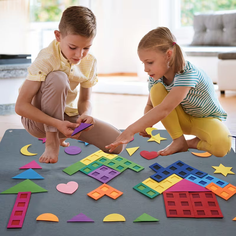41X29.5-inch Large Felt Geometric DIY Toy Set