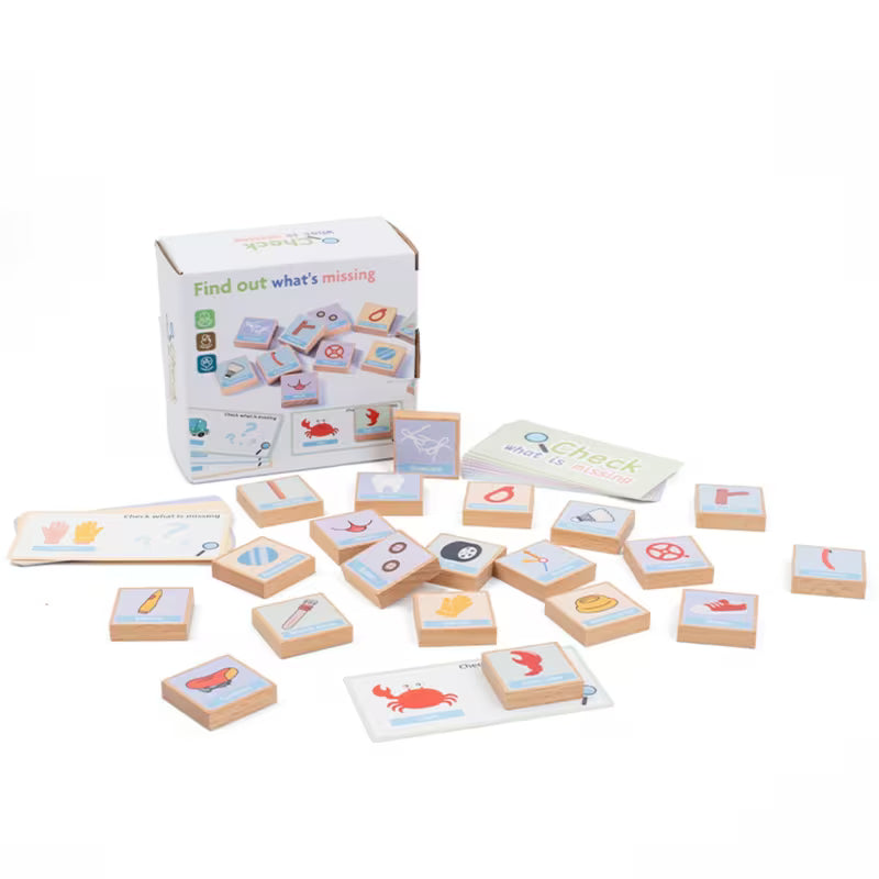 Wooden Find What's Missing Matching Game