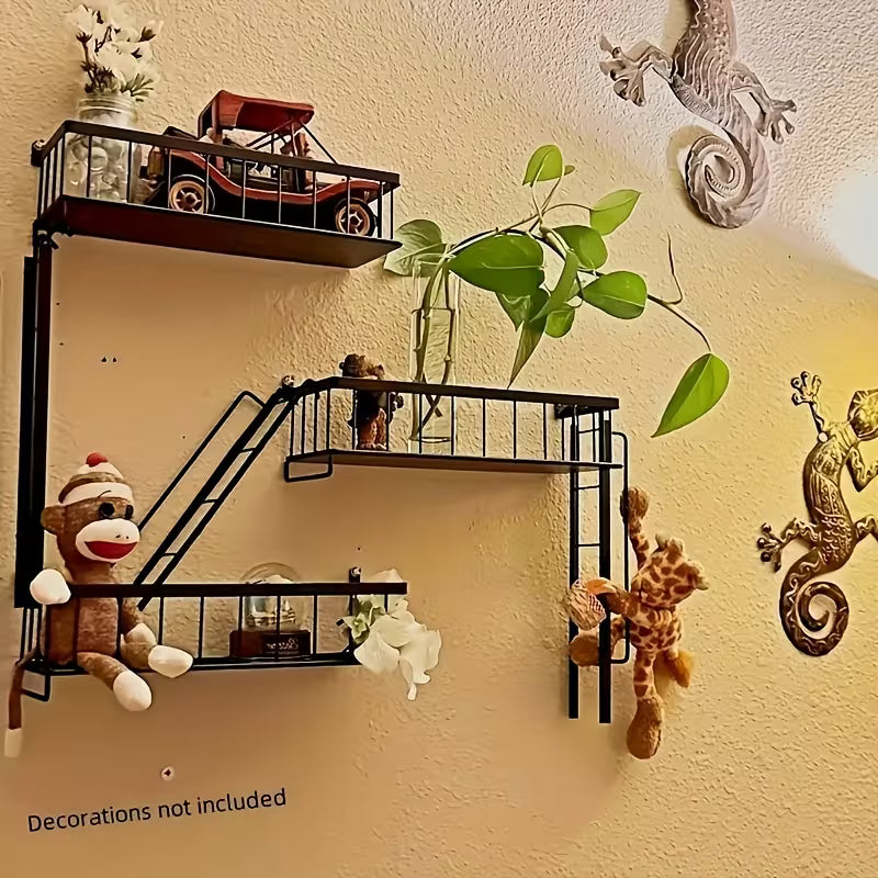Faridabio Creative Multi-Tier Staircase Combination Shelf, Wall Display Collector Shelf