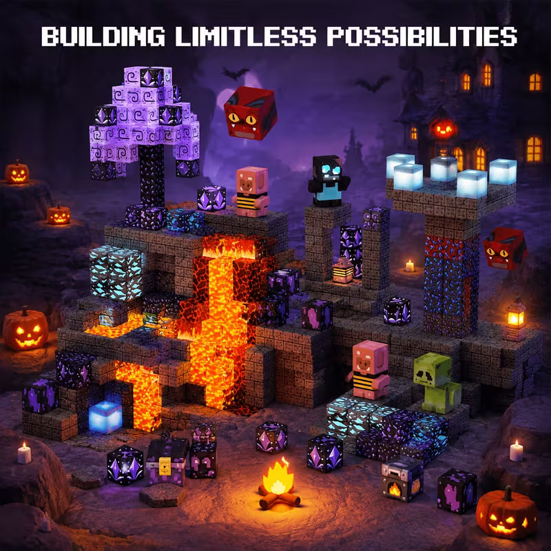 Halloween Eerie Lava Cave Magnetic Building Block Set
