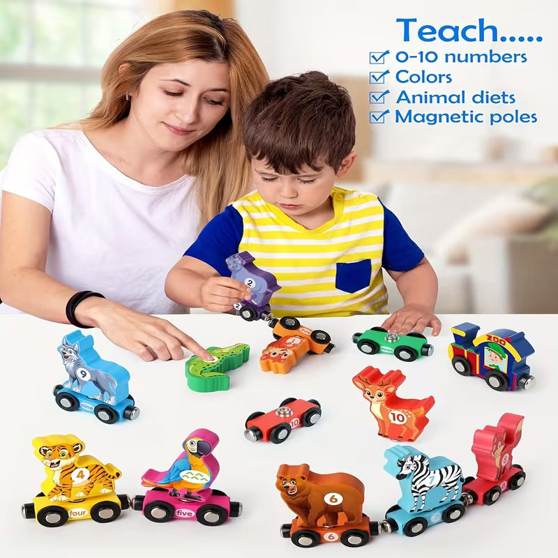 Wooden Train Set for Kids
