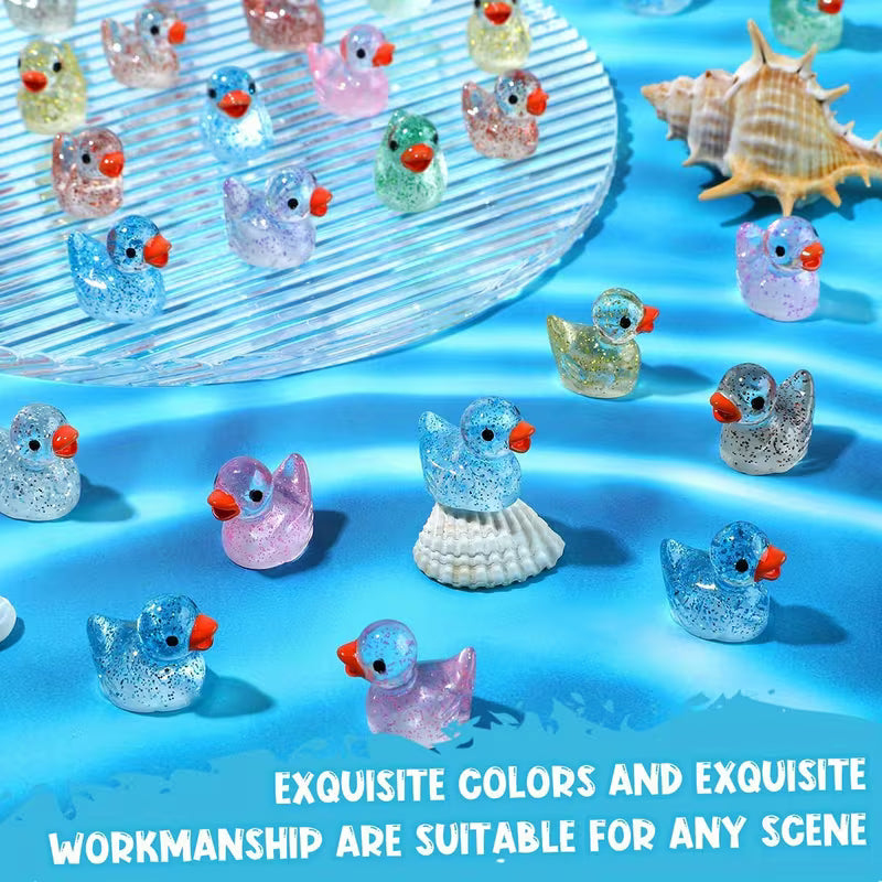 Glitter Mini Resin Ducklings, DIY Garden Micro Landscape Set, Resin