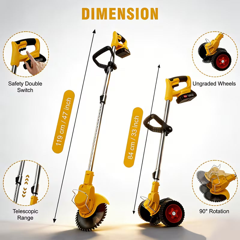 24V Cordless Grass Trimmer Weed Wacker, 200W Pure, Plastic