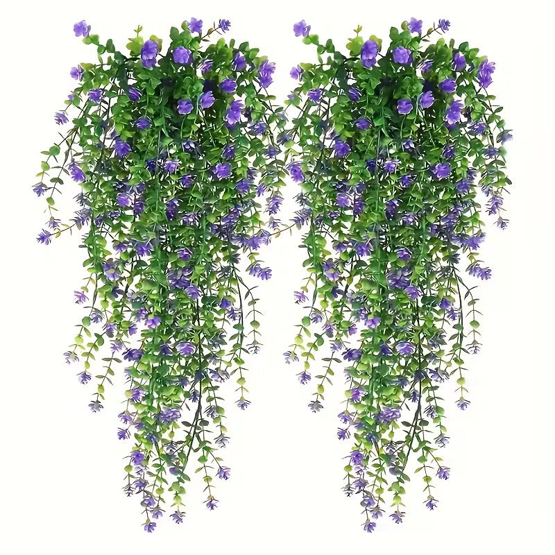 Artificial Hanging Vines Set, Plastic, Green