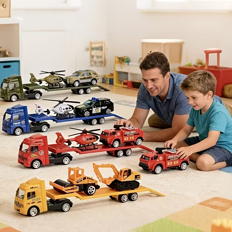 Children's Inertia Pull-back Toy Car and Airplane Set Alloy