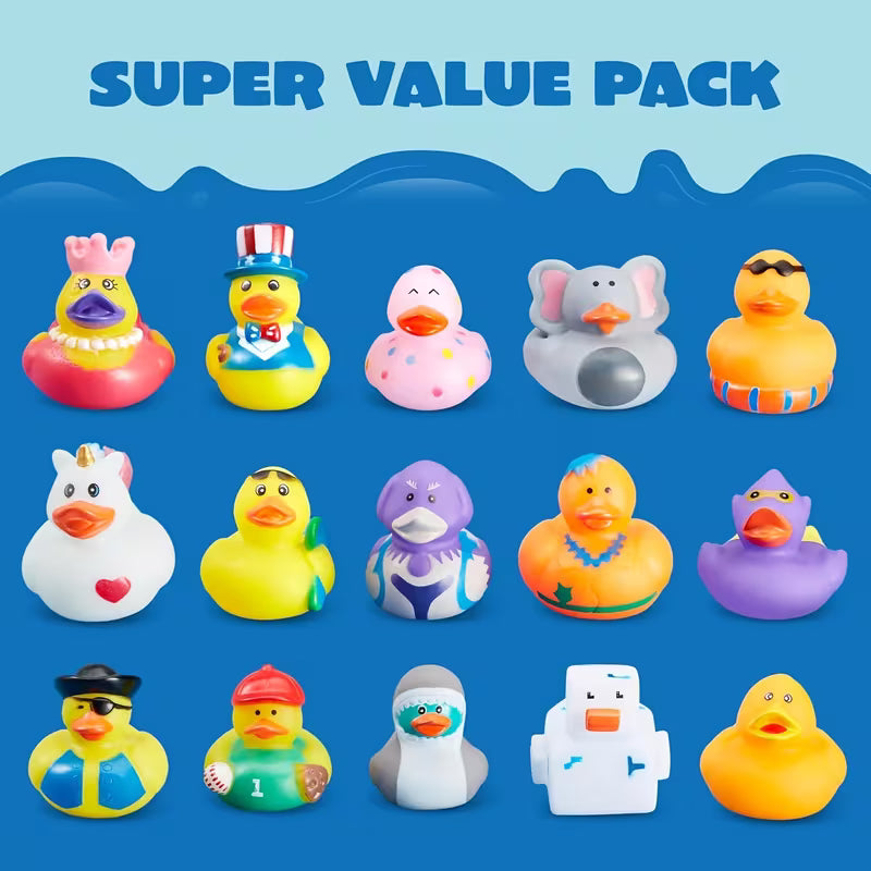 SYNCFUN Baby Bath Toy, Assortment Mini Rubber Duck Toys Set