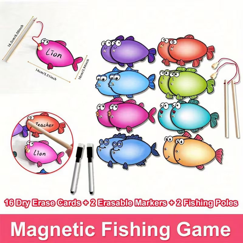 Double-sided Erasable Fishing Game Cards