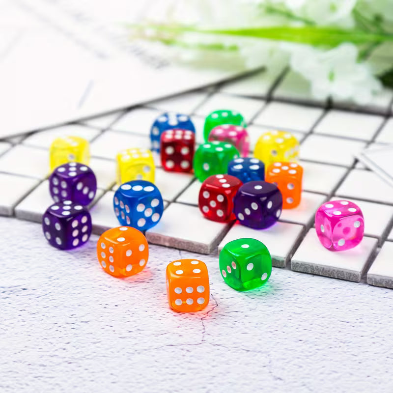 25-Piece Vibrant 14mm Acrylic Dice Set