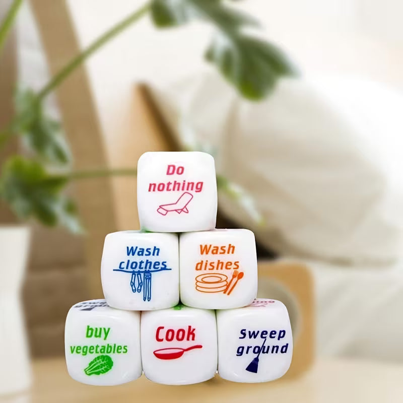 1PC Fun Housework Distribution Dice Game