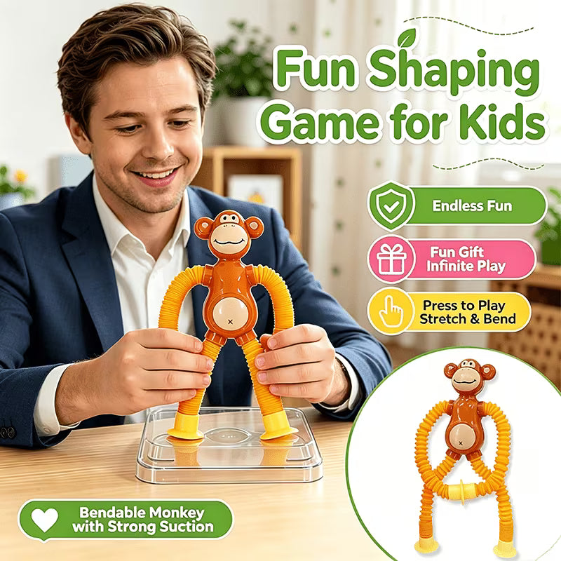 4-Piece Stretch Monkey Suction Cup Toys