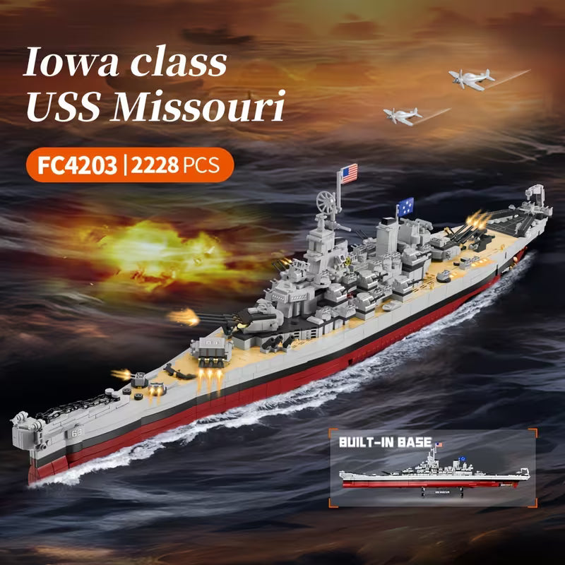 2228-Piece USS Missouri Battleship Construction Kit Building Block Set