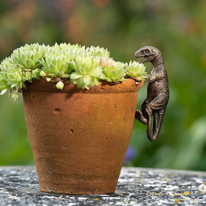 1pc, Dinosaur Sculpture Planter Decoration, Rustic Resin Hanging Ornament, Garden Decor
