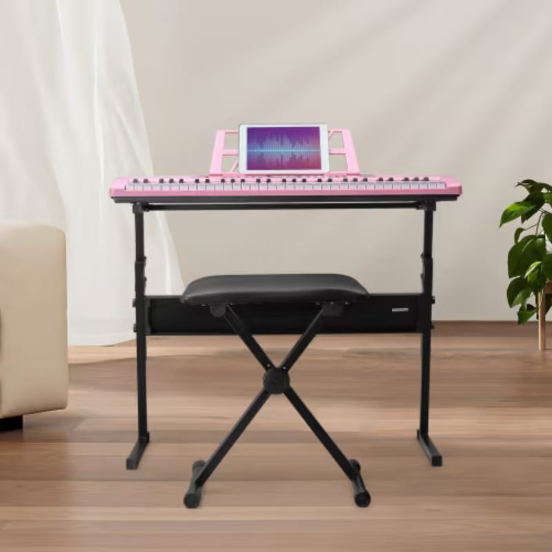 61-Key Electronic Keyboard with LED Lights