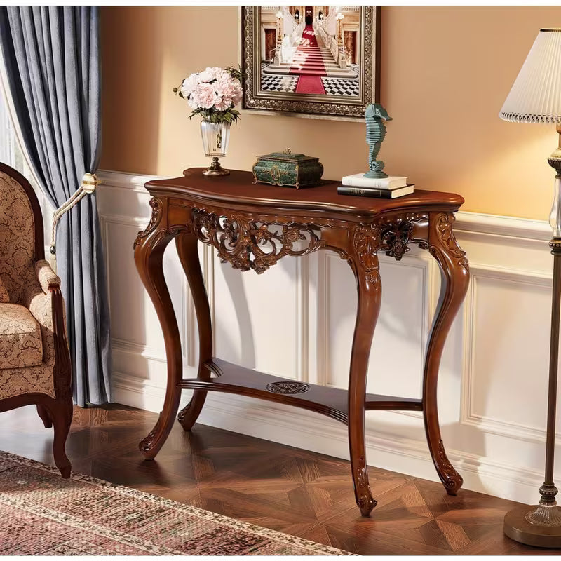 BYBLIGHT 38" Victorian Half Moon Console Table, Sofa
