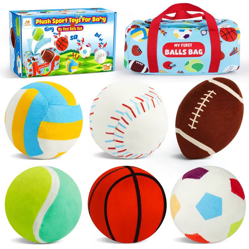 6-Piece Sensory Balls for Toddlers Plush
