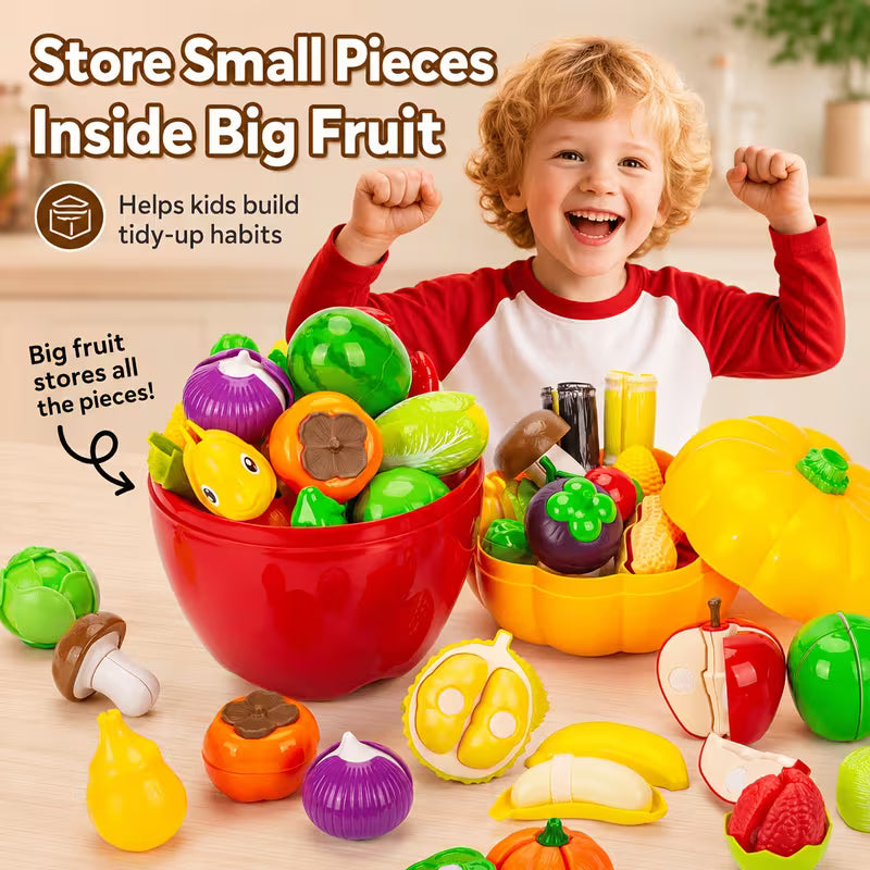 Apple 33-Piece Children's Kitchen Toy Food Set