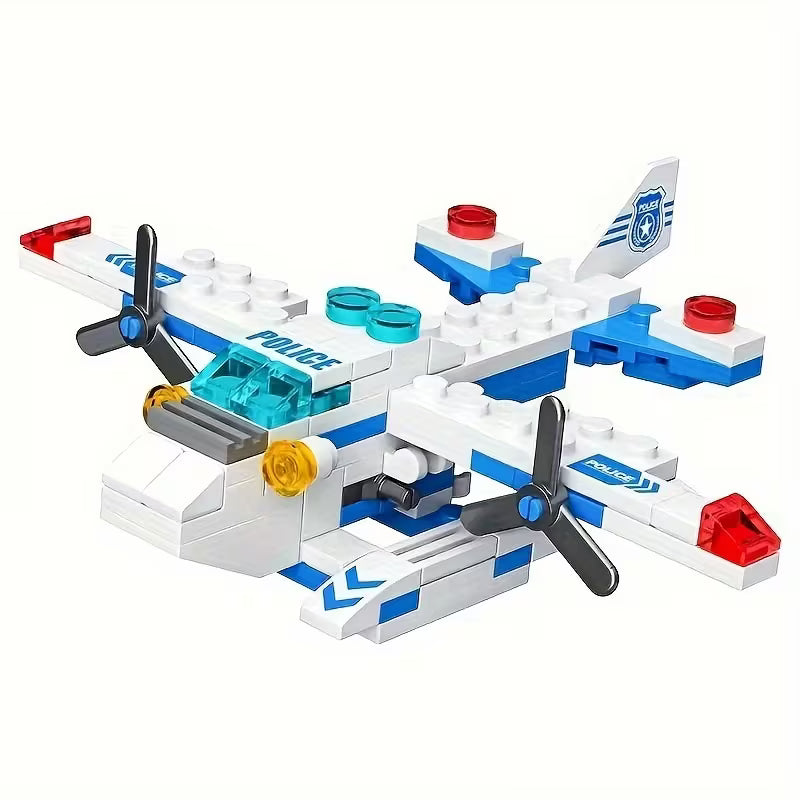 6-In-1 City Police Theme Building Block Set
