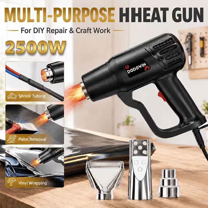 Heat Gun Kit, Fast Heating Dual-Temperature (662°F-1112°F)/(350°F-600°F) Hot Air Tool for Welding