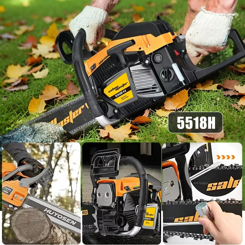 20-inch Gasoline Chainsaw, Wireless Handheld Saw, Used for Cutting Trees, Wood, Farmland, Gardens