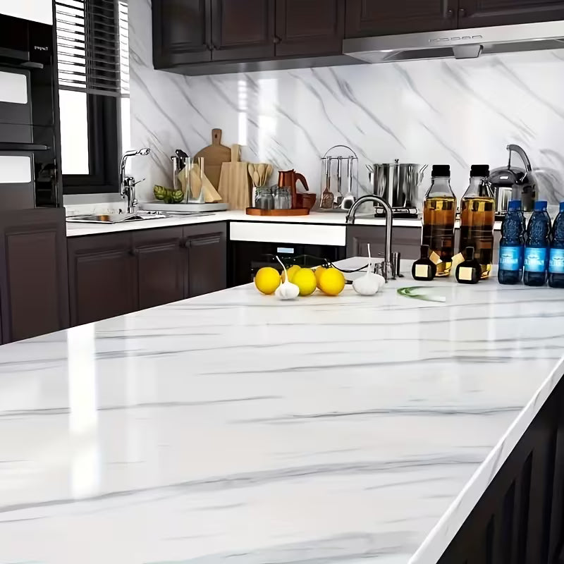 1 Roll 0.15Mm Thick Imitation Marble PVC Wallpaper, Pvc
