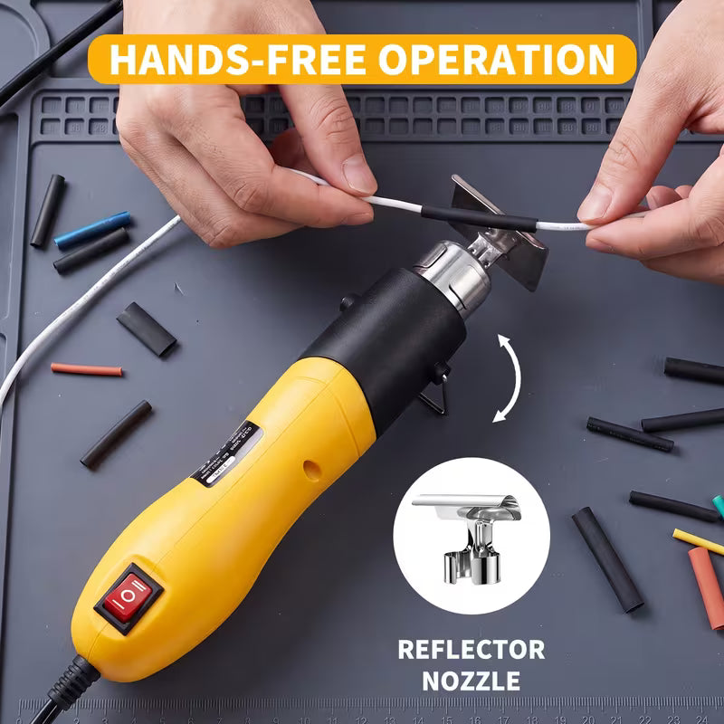 Mini Handheld Heat Gun 2-Speed Adjustable Temperature Hot Air Gun with Nozzle Attachment And Stand