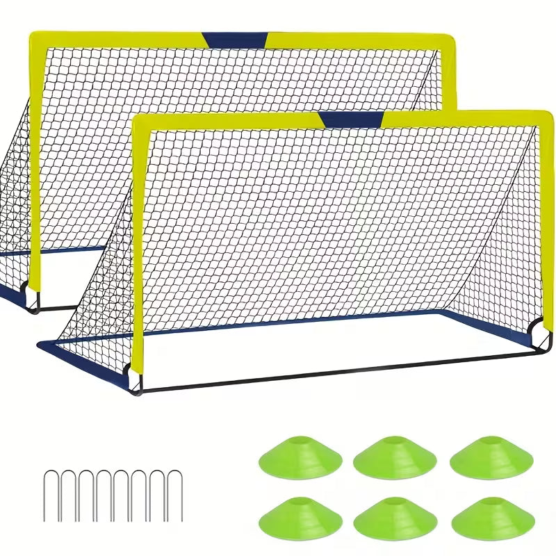 2 Sets 6' X 4' Size Portable Soccer Goals for Backyard