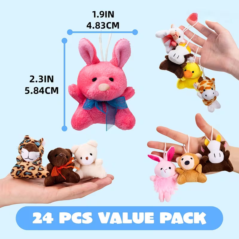 SYNCFUN 24-Piece Stuff Animal Plush Toy Can Be Placed in Easter Eggs