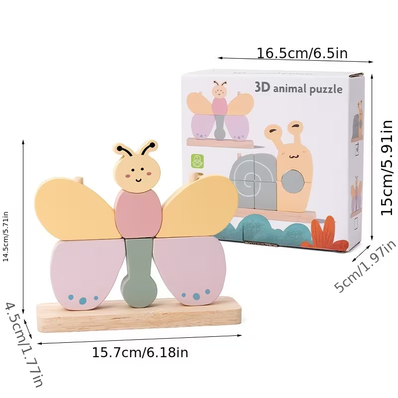 Educational Wooden Insect Snail Butterfly Balance Patience Training