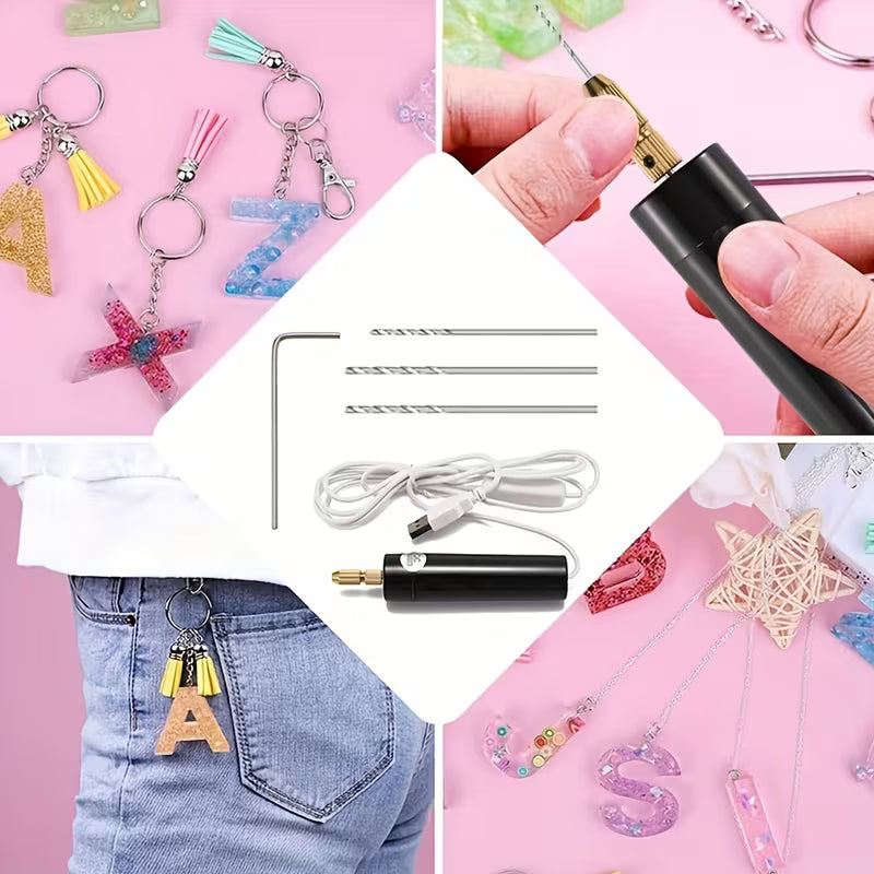 Mini Electric Drills Portable Handheld Micro USB Drill 5V for Jewelry Making DIY Wood Craft