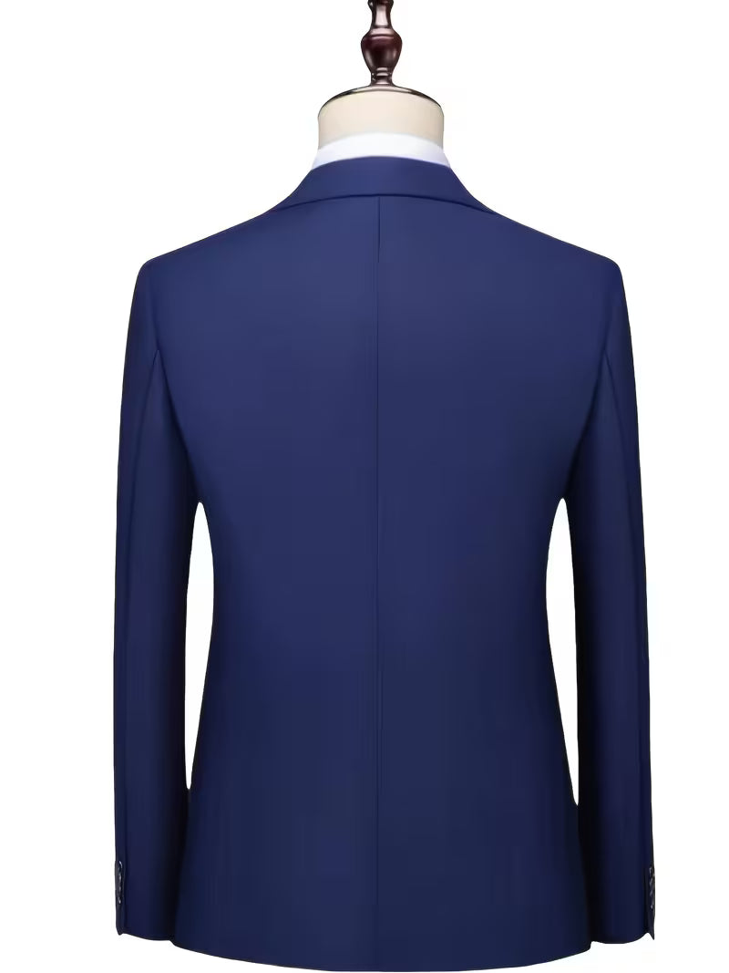 Men's Slim Fit 2pcs Suit, Single-Breasted Blazer Set