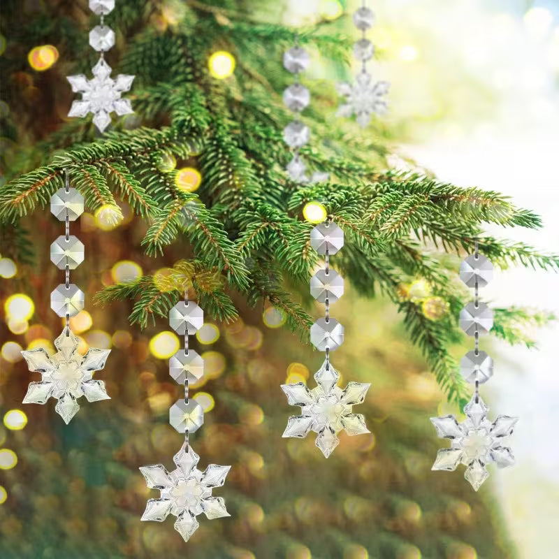 10pcs Christmas Snowflake Ornaments Acrylic Decorative Charms for Wedding Venue Decor